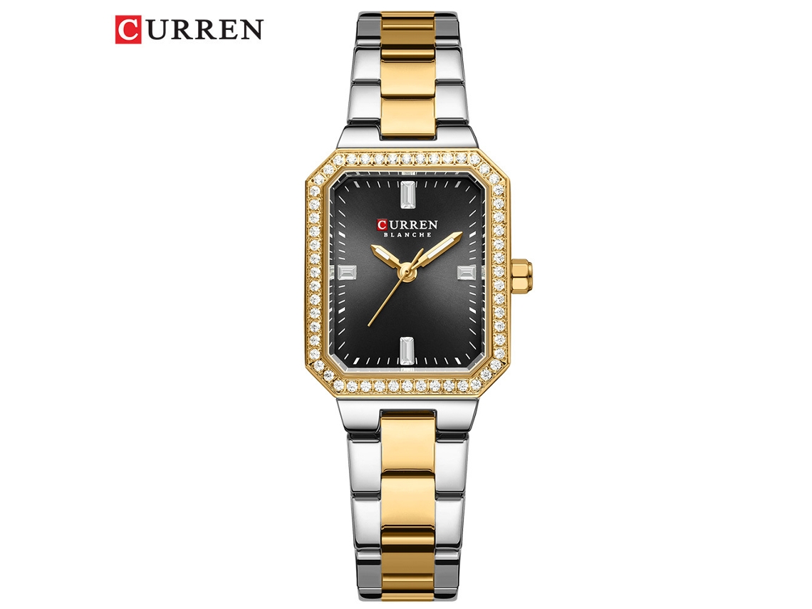 Relógio Feminino Retangular com Strass, Elegante e Delicado. MDUG