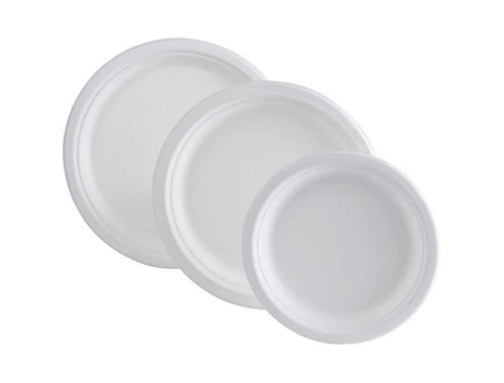 Conjunto De 50 Pratos Redondos De Bagaço 26 Cm Sphere