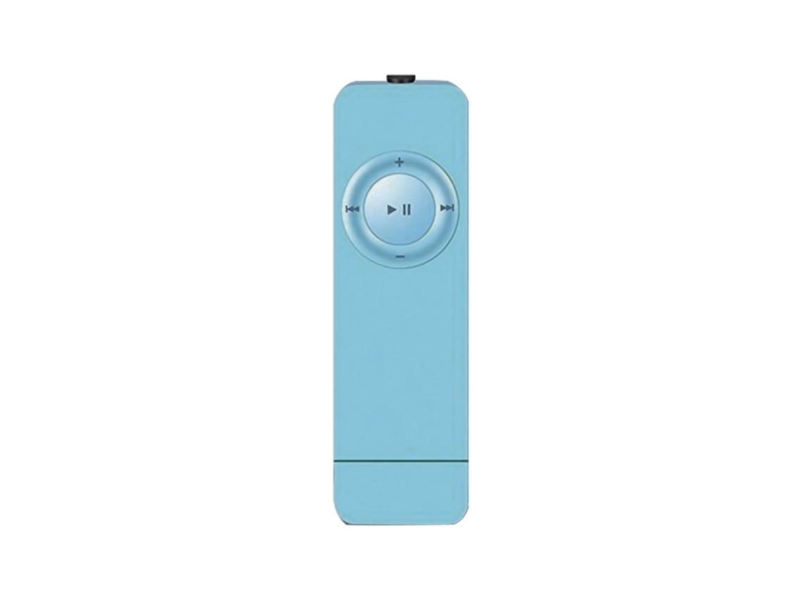 Leitor Mp3 Lurelia Mini Recarregável, Microsd/tf, Corpo Compacto 8,5 Cm, Azul