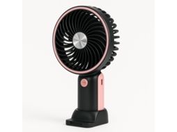 Ventoinha Portátil Com Base | Compacta, 2 Velocidades, Recarregável, Cabo Incluído Skyhe Hx10 1 Preto Rosa