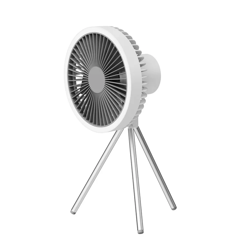 Ventilador Multifuncional Para Camping, Uso Externo, Tripé, Alto Fluxo De Ar E Portátil (branco, 10000 Mah).