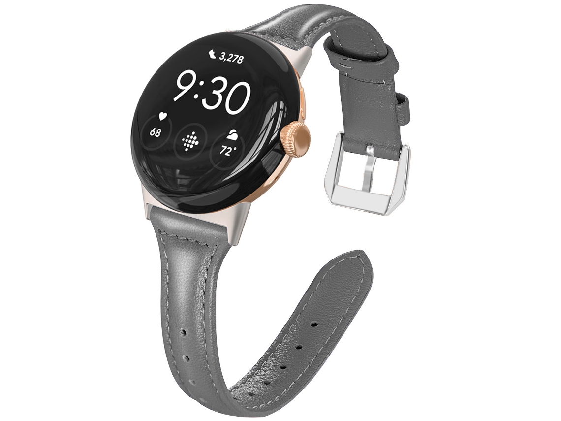Bracelete Para Google Pixel Watch 1/2/3, Couro Pu, 41mm（cinza）czhhmart