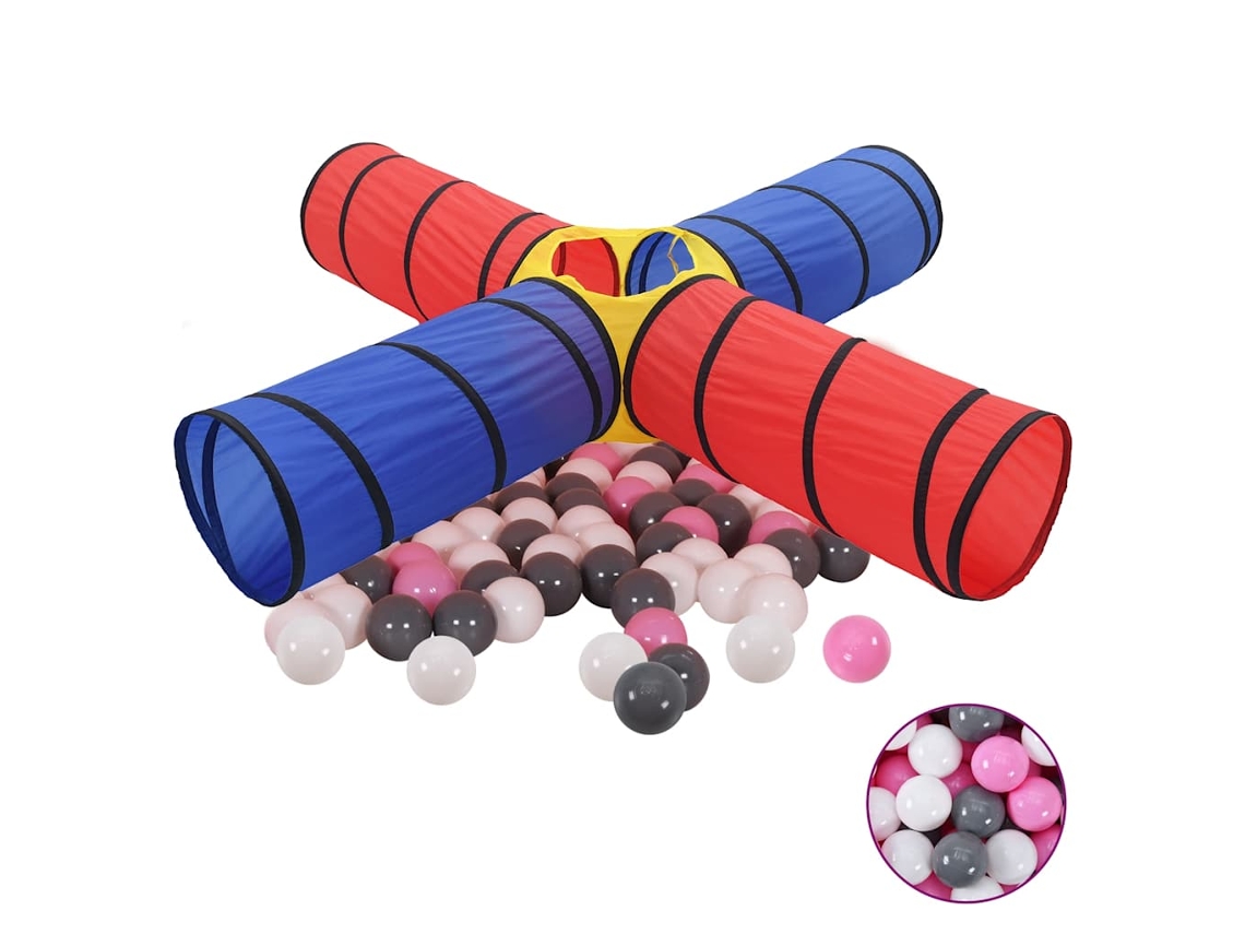 Vidaxl Túnel De Brincar Infantil C/ 250 Bolas Multicor
