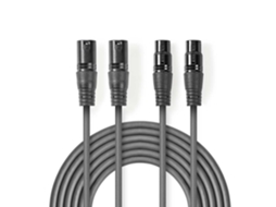 Cabo 2X Xlr Macho 2X Xlr Fêmea 5 M