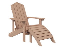 Maison Exclusive - Cadeira De Jardim Adirondack Com Apoio De Pés Pead Castanho