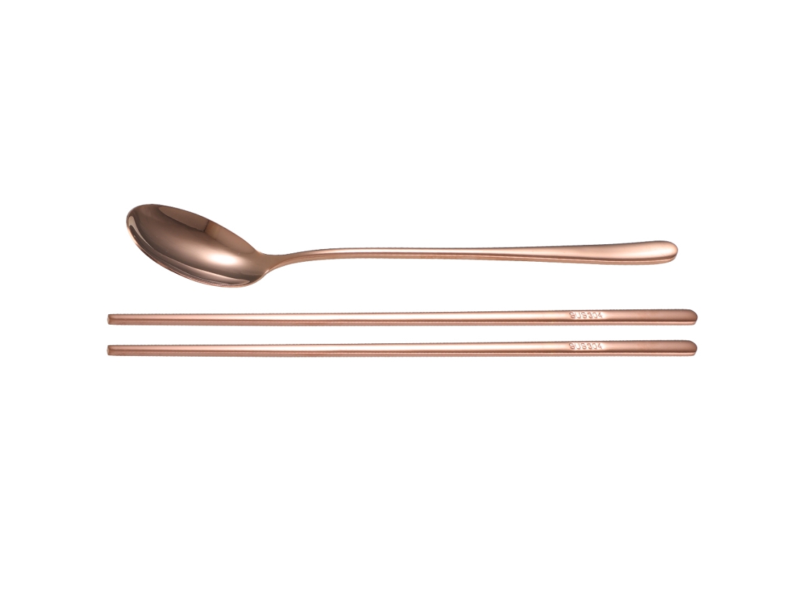 Conjunto De Colher E Bastão De Engarfo De Aço Inoxidável 304 Estilo Coreano