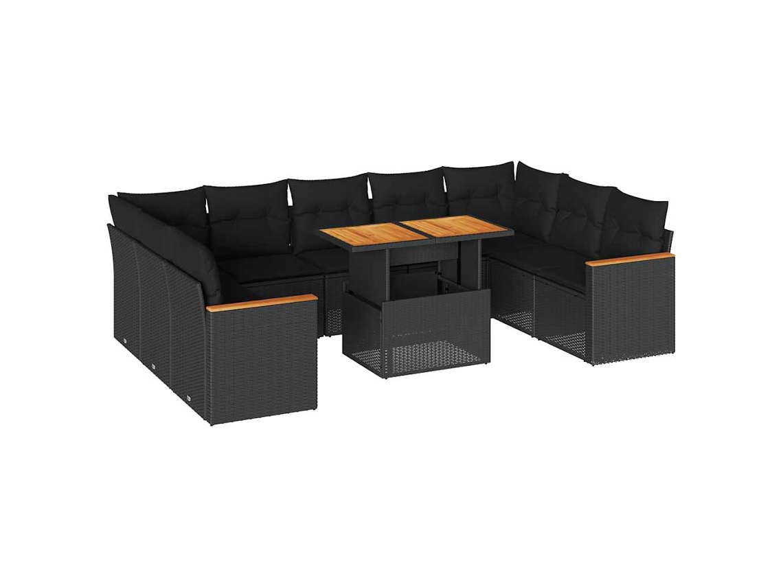 Garden Sofa Set, Garden Sofa Sets Vidaxl Preto Rattan / Vime (n/a)