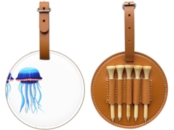 Bolsa para Tees de Golfe com estampa de Água viva azul | S/MARCA