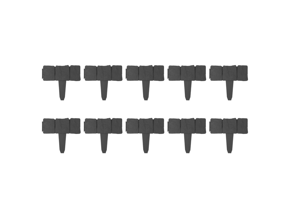 10pcs contorno de jardim com efeito de pedra para canteiro e gramado
