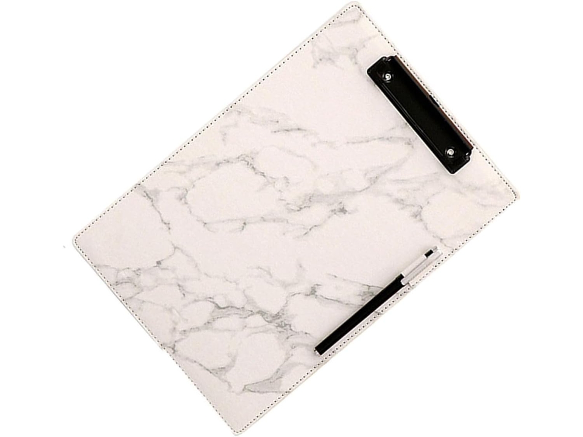 Prancheta Didiseaon A4 em Couro, Design Elegante em Mármore para Decoração de Mesa e Escola, Pasta com Alfinete