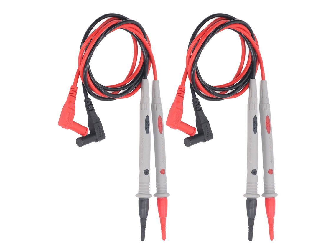 2 Conjuntos Cabos de Teste Multímetro Silicone Agulhas Douradas 1000v 10a Kit Universal
