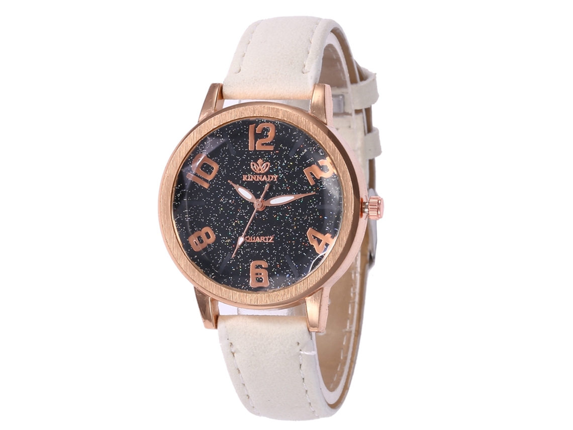 Relógio de Quartzo com Pulseira de Couro Pu Estilo Simples e Fashionable Branco