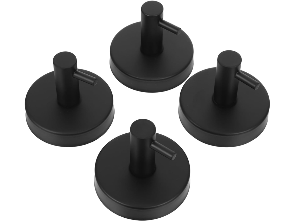 Conjunto De 4 Ganchos Sucção Em Aço Inoxidável Reforçado Para Cortina Chuveiro, Suporte Para Toalha E Roupão, Na Cor