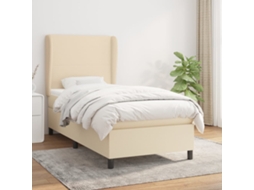Vidaxl Cama Com Molas/colchão 80x200 Cm Tecido Cor Crème