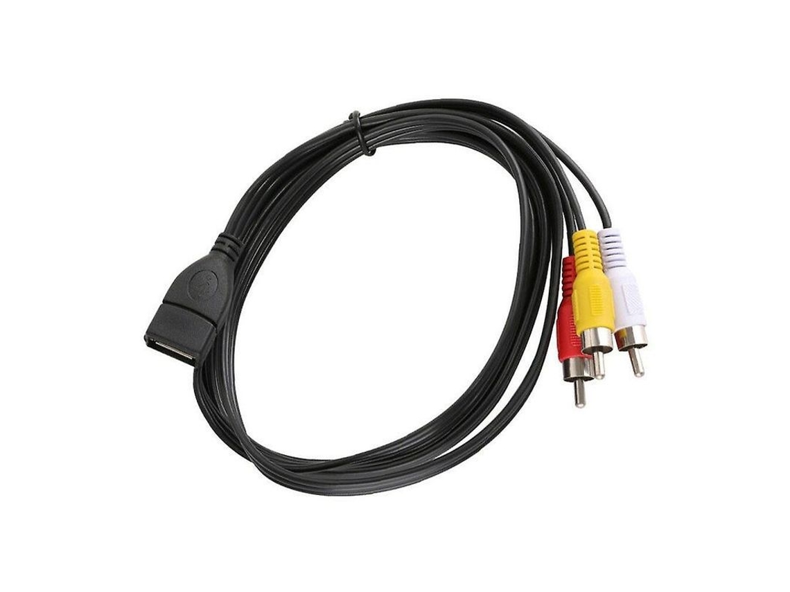 Cabo Adaptador USB a Fêmea para 3 Rca Macho, 5ft, para Câmera de Vídeo, A/V, HDTV, Novo