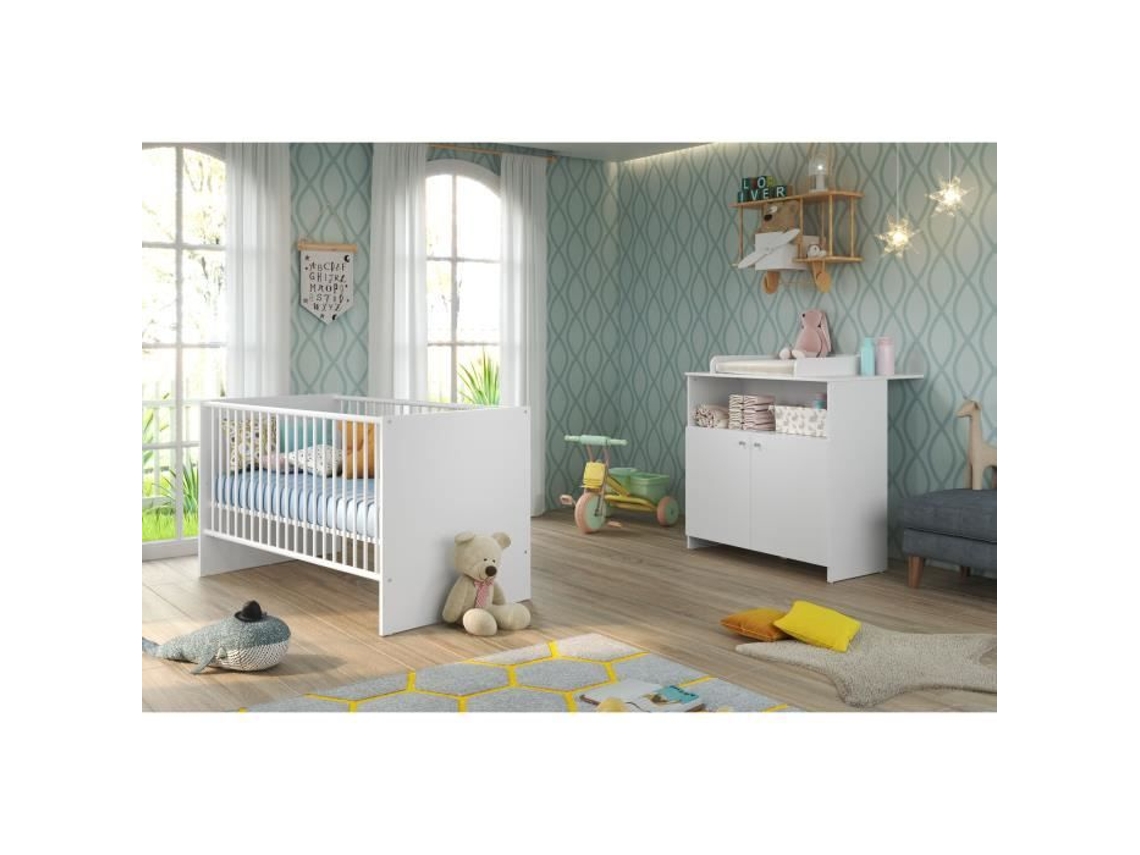 Quarto De Bebê Duo Cama 70 X 140 Cm Cômoda Para Troca Niko Branco Trend Team Trendteam