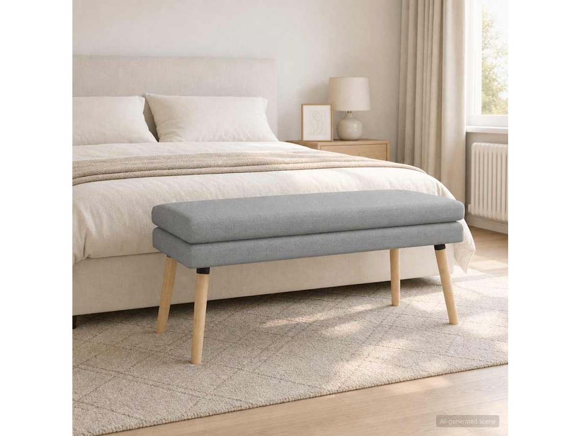 Vidaxl Banco De Camadas Duplas Cinzento-claro 110 X 40 X 47 Cm Tecido