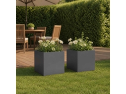 Vidaxl Vaso De Jardim 2 Unid. Antracite 20 X 20 X 20 Cm