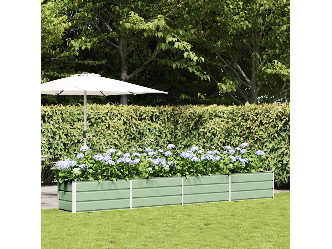 Vidaxl Floreira Verde Pastel 385 X 50 X 45 Cm Aço Galvanizado