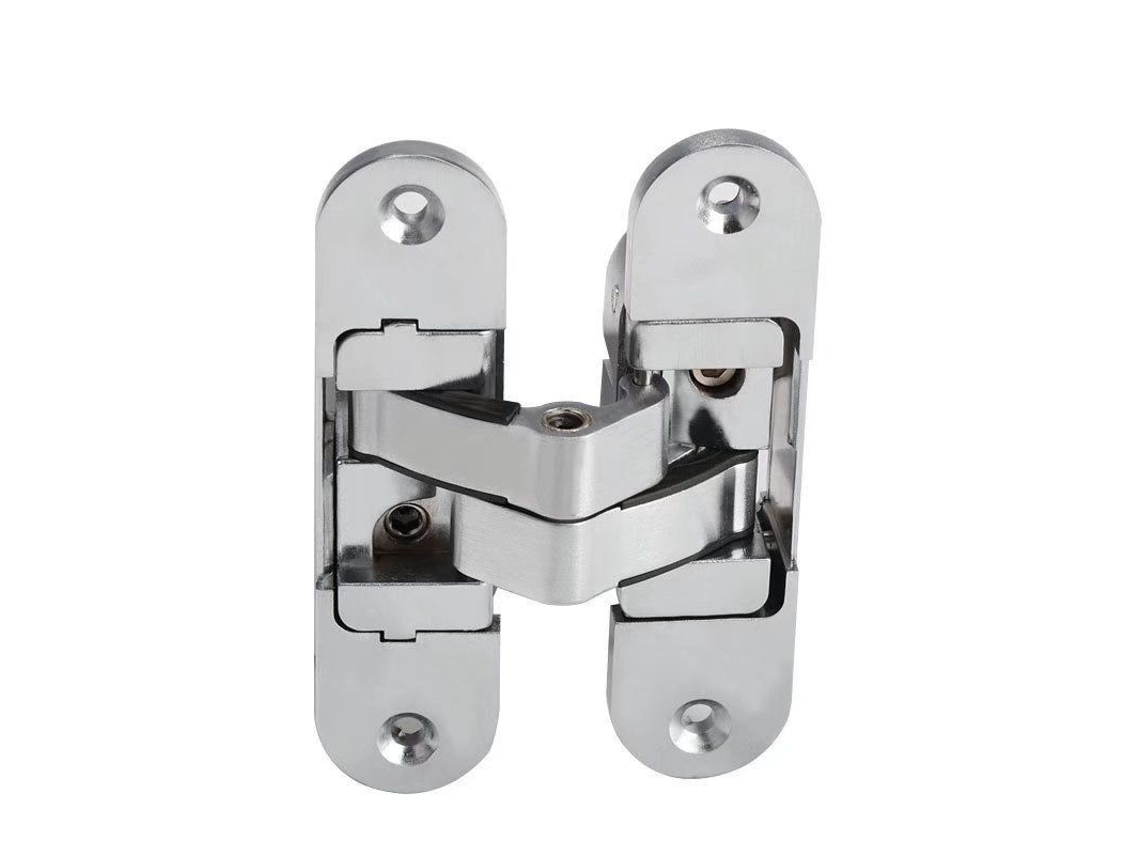 Bisagra Oculta 3D Linjou, aço inox, acetinada, 2 peças, 30x110mm, esquerda e direita