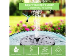 Fonte Solar Flutuante Painel Policristalino Piscinas Pátio Bomba Luz S/MARCA