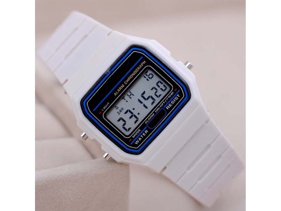 Relógio Esportivo Digital Masculino (branco), Relógio De Pulso Eletrônico Casual Com Led E Pulseira De Silicone.