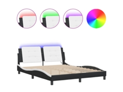 Bed Frame, Bed Frames Vidaxl Preto Couro Artificial (160 X 200 Cm)