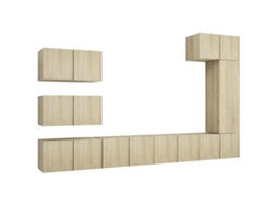 Tv Cabinet Set, Tv Cabinet Sets Vidaxl Marrom Madeira Processada (n/a)
