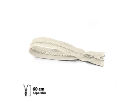 Z54 Zíper moldado removível de 6 mm, 60 cm, Eclair