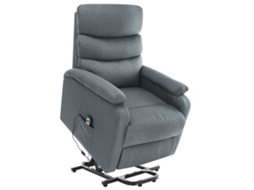 vidaXL Poltrona elevatória de Massagem tecido cinzento-claro