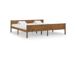 Vidaxl Estrutura De Cama 200x200 Cm Pinho Maciço Castanho Mel