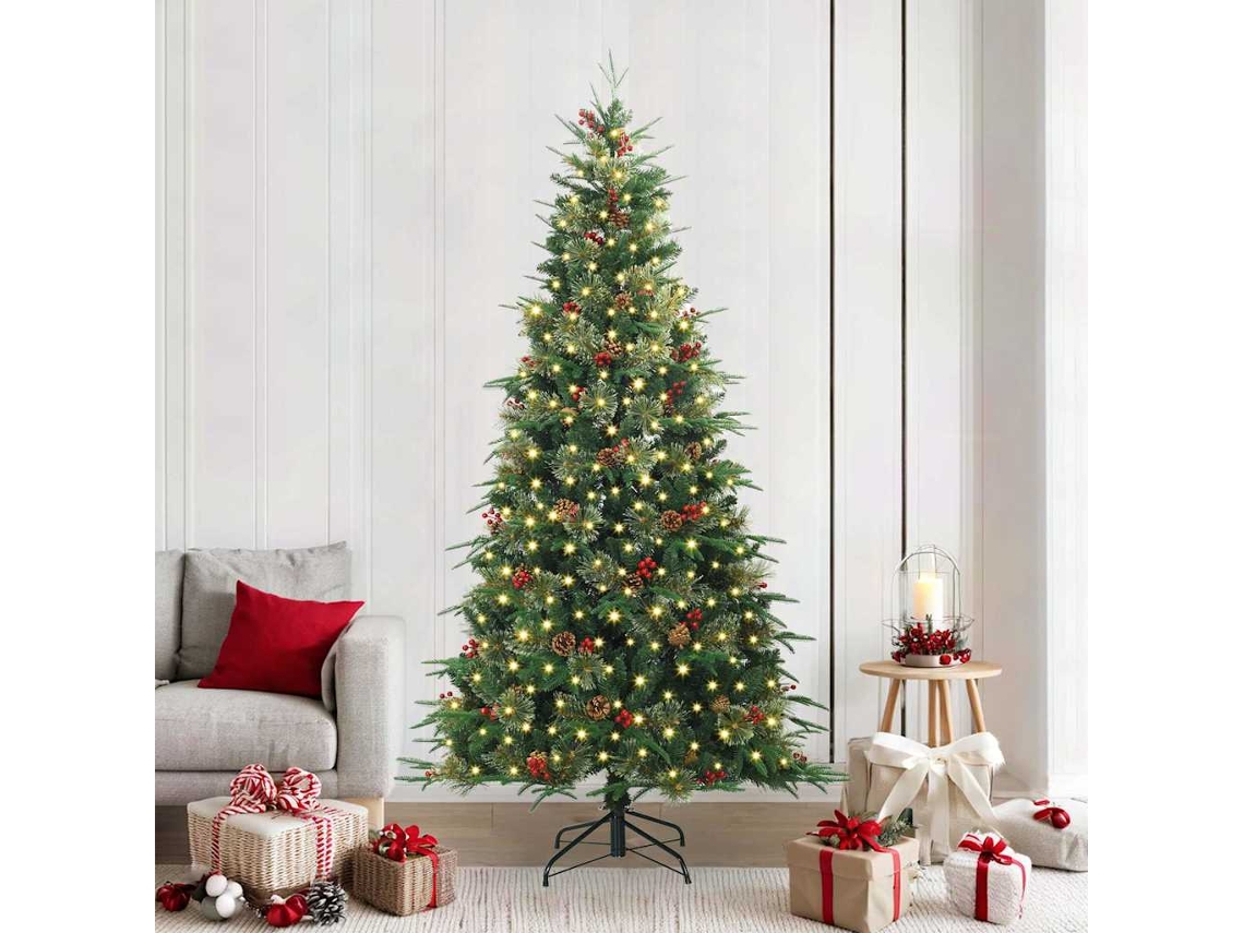 Vidaxl Árvore De Natal Articulada Artificial Verde 240 Cm Pe E Pvc