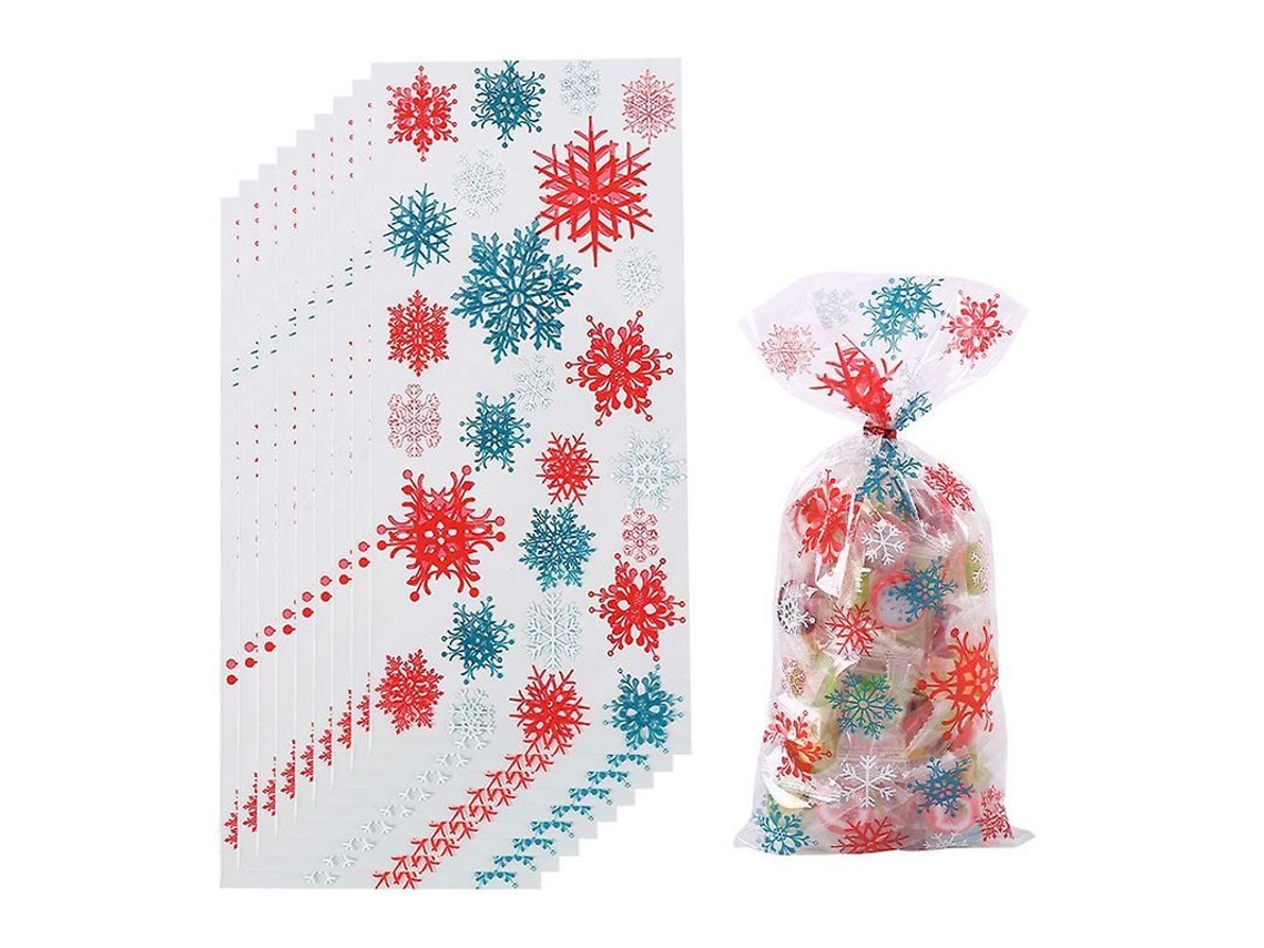 Sacos de natal com fitas de torcer para doces biscoitos acessórios para festas de natal S/MARCA