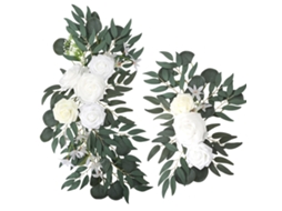 Laxiscreed Arranjo De Flores Artificiais Para Casamentos, Decoração De Arco E Cantos, Pack De 2 Com Fitas