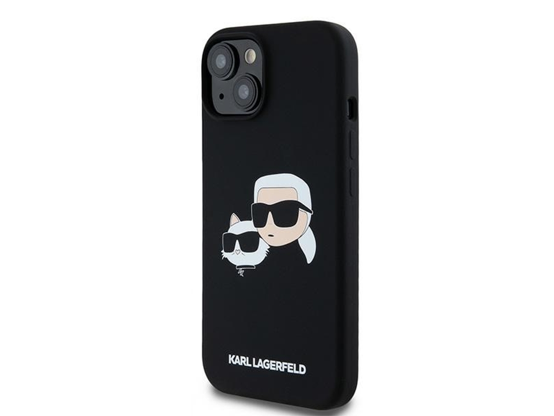 Capa para iPhone 15 KARL LAGERFELD Silicone Rígida Preto
