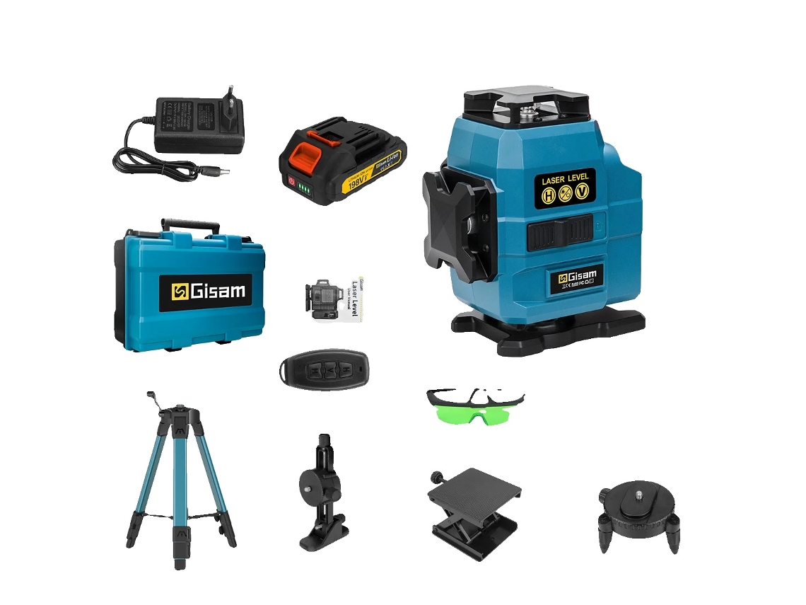 Nível A Laser, Feixe Verde, Suporte Horizontal E Vertical De 360°, 1 Bateria
