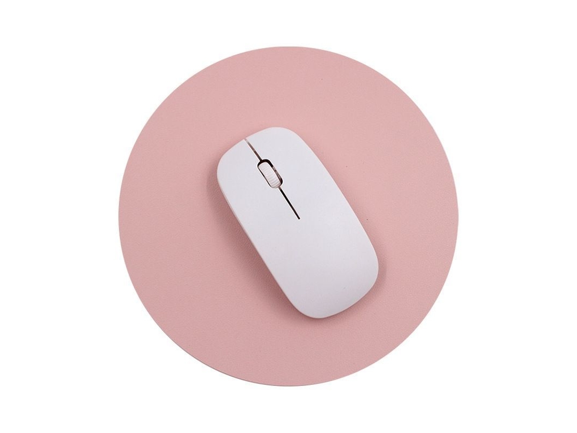 Mouse pad redondo dupla face impermeável de couro PU | S/MARCA