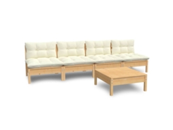 Garden Lounge Set, Garden Lounge Sets Vidaxl Creme Madeira De Pinho (n/a)