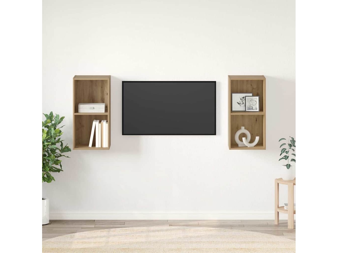 Vidaxl Conjunto de Móvel de Tv 2 Pcs Carvalho Artesanal
