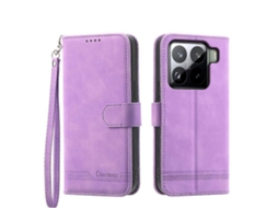 Capa Para Celular Dierfeng Dream Line Em Tpu E Couro Pu Híbrido Para Xiaomi 17 Pro Max