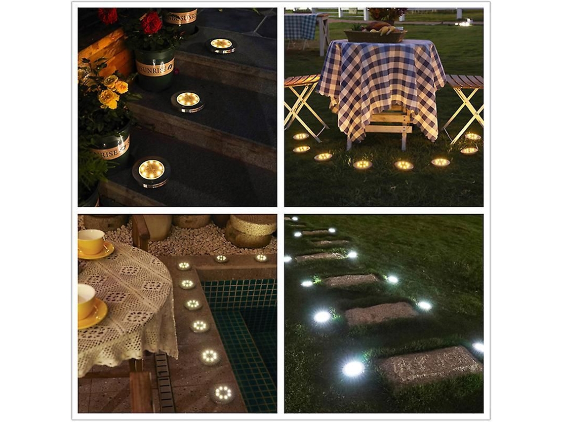 12pcs Luz Solar Led Externa Impermeável Luz Solar Para Jardim Parque Vila 10 Peças 16 Leds Quentes