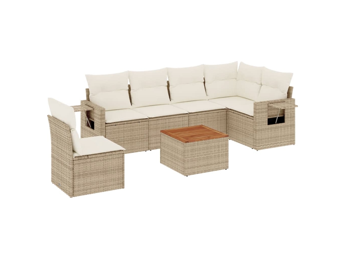 Garden Sofa Set, Garden Sofa Sets Vidaxl Bege Rattan / Vime (n/a)