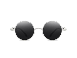 2026-gafas De Sol Steampunk Vintage Unisex Redondas Uv400 Metal Para Moda Conducción Pesca Ocio Diario Marco De Prata, Lentes Cinzas