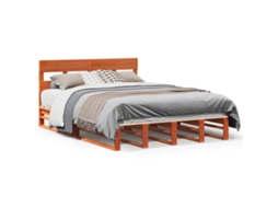 Cama Sem Colchão 160x200 cm Madeira Pinho Maciço Castanho mel MAISON EXCLUSIVE