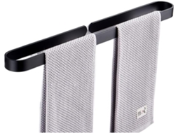 Aumente O Espaço De Armazenamento Com Suporte Toalhas Preto Alumínio Uma Única Barra, Ideal Para Banheiro E Cozinha