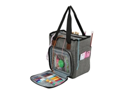 Bolsa LINJOU de armazenamento para lã, nylon durável, bolsos laterais para agulhas e acessórios