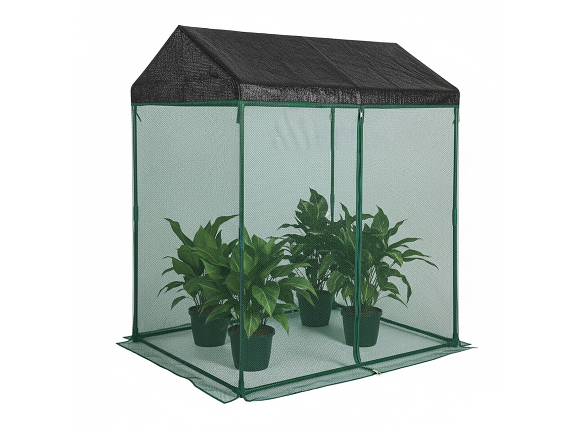Relaxdays Cobertura Protetora Para Plantas Com Porta E Tecto, Insetos, Hbt: 150 X 130 X 90 Cm, Tomates, Pp, Ferro, Verde