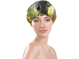 Touca De Banho Feminina, Reutilizável, Impermeável, Dupla Camada, Com Elástico, Ideal Para Cabelos Longos, Com Estampa