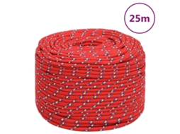 Vidaxl Corda De Barco 8 Mm 25 M Polipropileno Vermelho