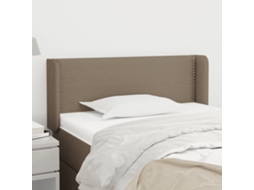 Vidaxl Cabeceira Cama Abas Tecido 93x16x78/88 Cm Cinzento-acastanhado